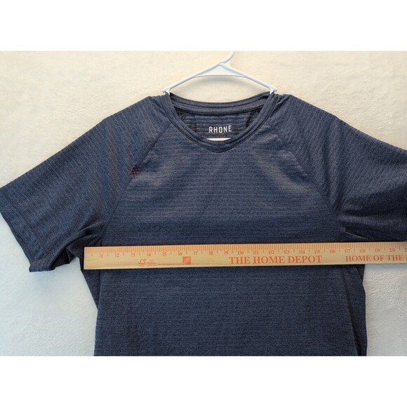Rhone Sentry Blue Heather V Neck Performance Workout T Shirt Small STH--182 - Picture 6 of 9